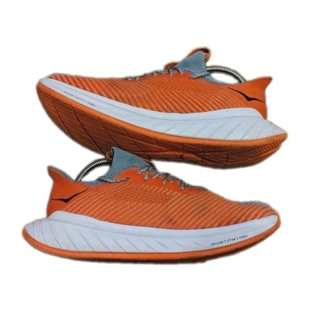 Hoka Carbon X 3  Mens Size 9D Orange  Gray Running Jogging Walk Causal Sneaker